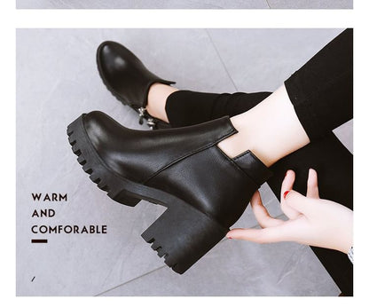 Chunky Boots Platform Ankle Heel