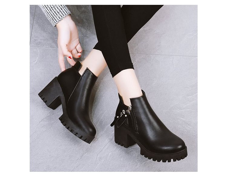 Chunky Boots Platform Ankle Heel