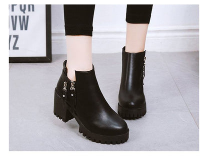 Chunky Boots Platform Ankle Heel