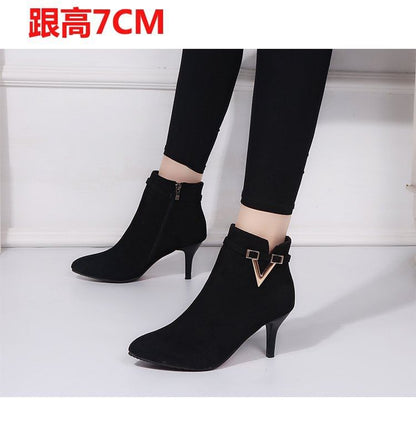 Pointed Stiletto Ankle Boots