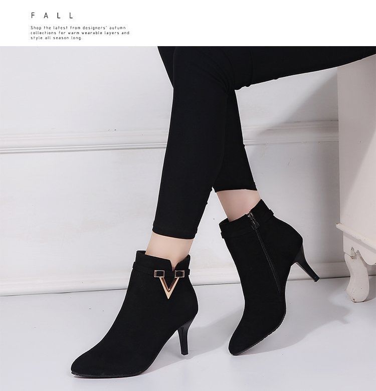 Pointed Stiletto Ankle Boots