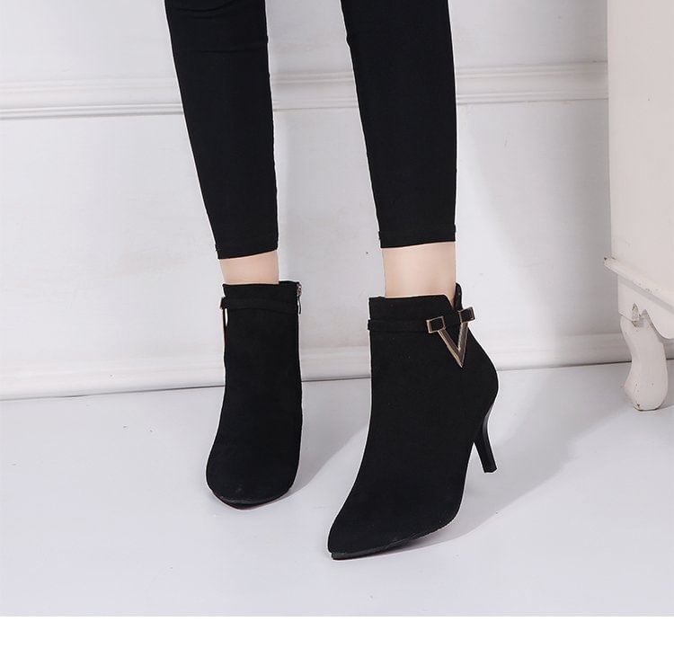 Pointed Stiletto Ankle Boots