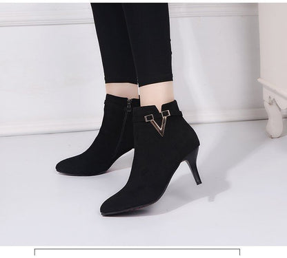 Pointed Stiletto Ankle Boots