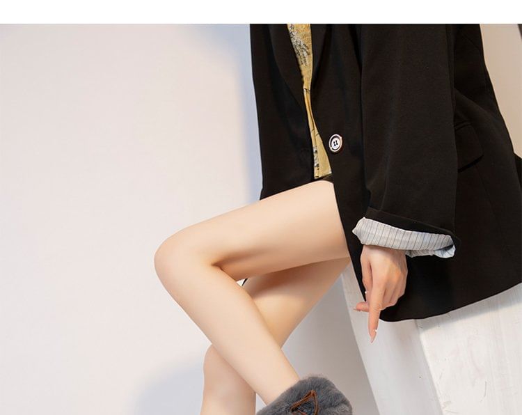 Fluffy Platform Ankle Chunky Trim Boots Heel