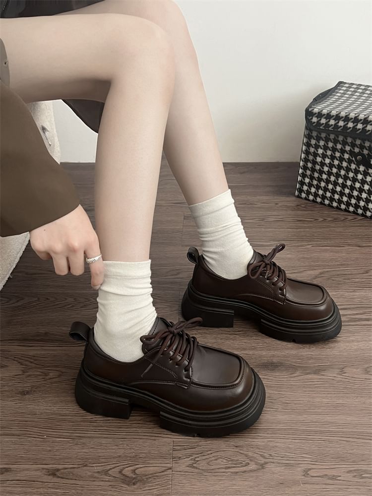 Platform Plain Lace Ups