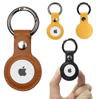Keyring Faux AirTag Holder Leather