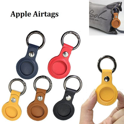 Keyring Faux AirTag Holder Leather