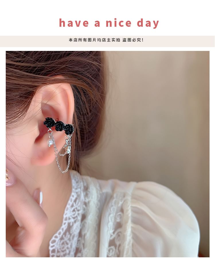 Floral Alloy Ear Cuff