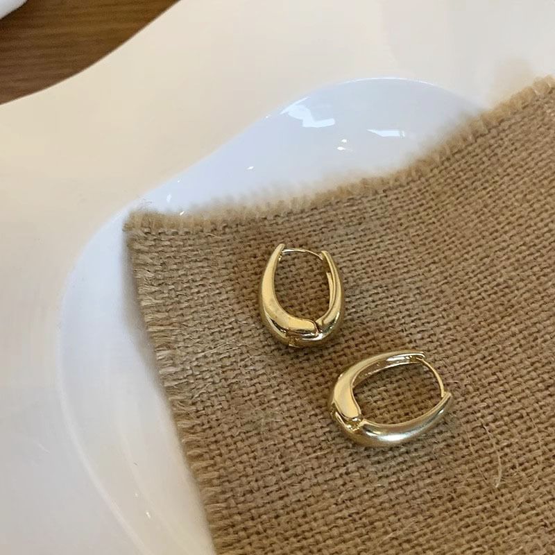 Polished Alloy Hoop Earring