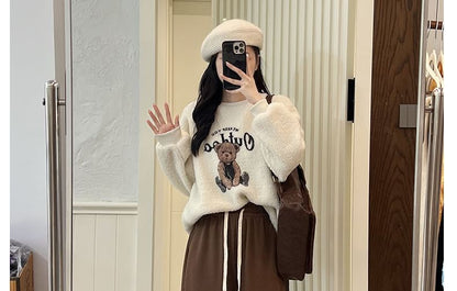 Corduroy High Waist Drawstring Wide Leg Pants