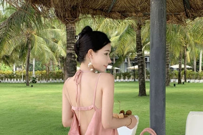 Spaghetti Strap Plain Maxi Sheath Dress