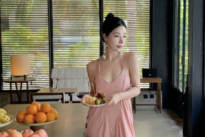 Spaghetti Strap Plain Maxi Sheath Dress