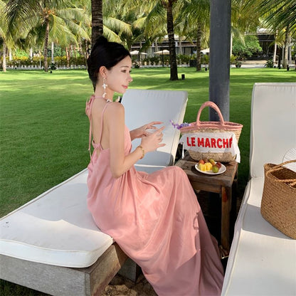 Spaghetti Strap Plain Maxi Sheath Dress