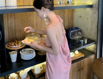 Spaghetti Strap Plain Maxi Sheath Dress