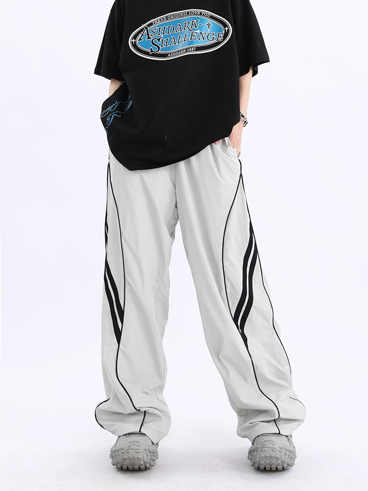 Low Waist Striped Loose-Fit Wide-Leg Sweatpants