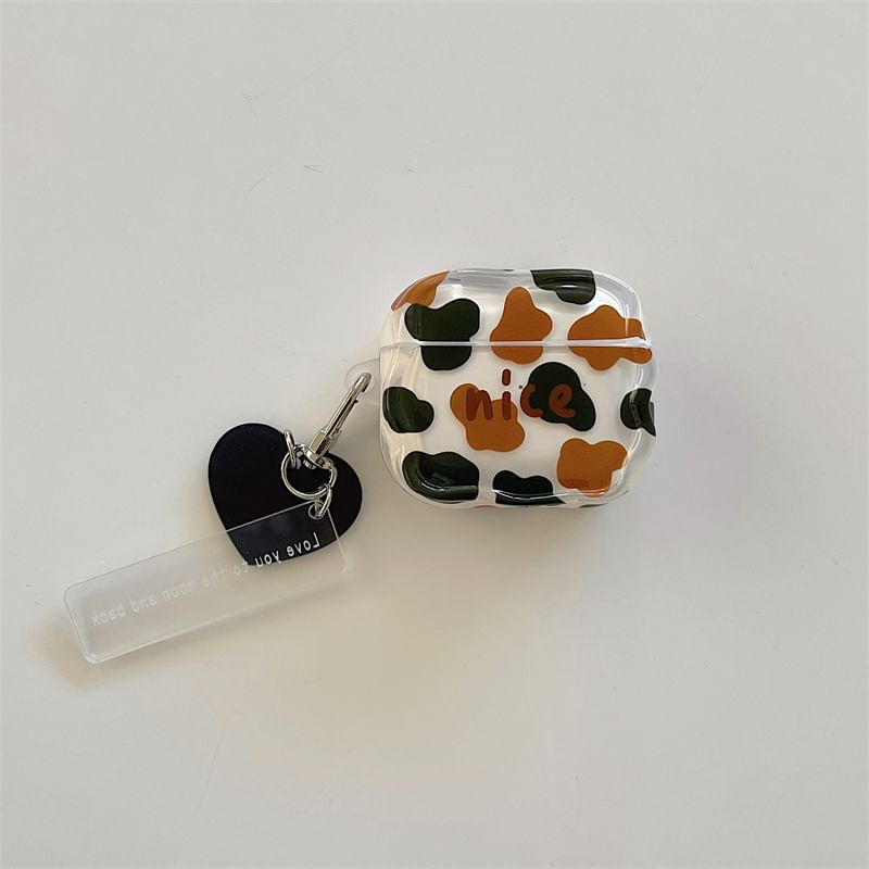 Lettering Milk Cow Print AirPods / Pro Earphone Case Skin