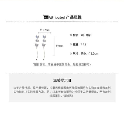 Bow Rhinestone Drop Earring