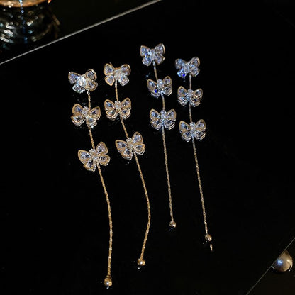 Bow Rhinestone Drop Earring