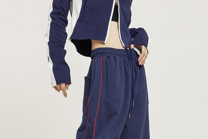 Low Rise Striped Loose-Fit Wide-Leg Sweatpants