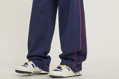 Low Rise Striped Loose-Fit Wide-Leg Sweatpants