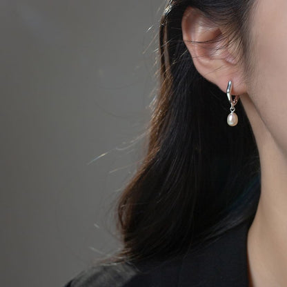 Faux Pearl Hoop Earring