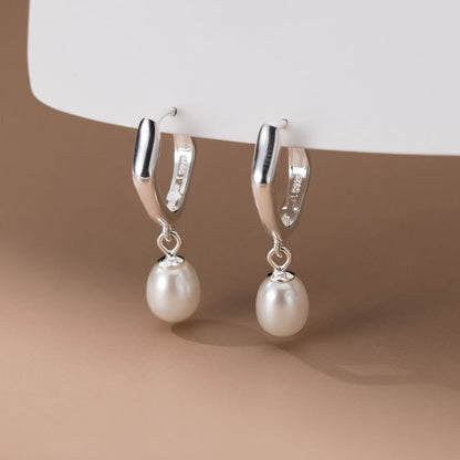 Faux Pearl Hoop Earring