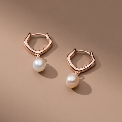 Faux Pearl Hoop Earring