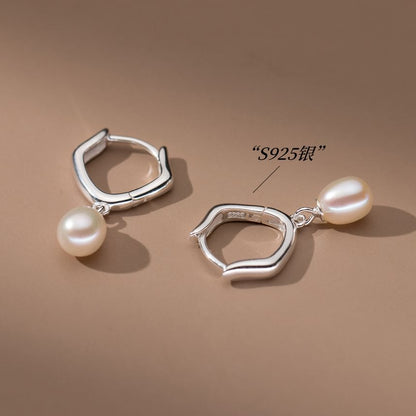 Faux Pearl Hoop Earring