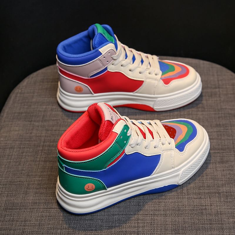 Color Block High Top Sneakers