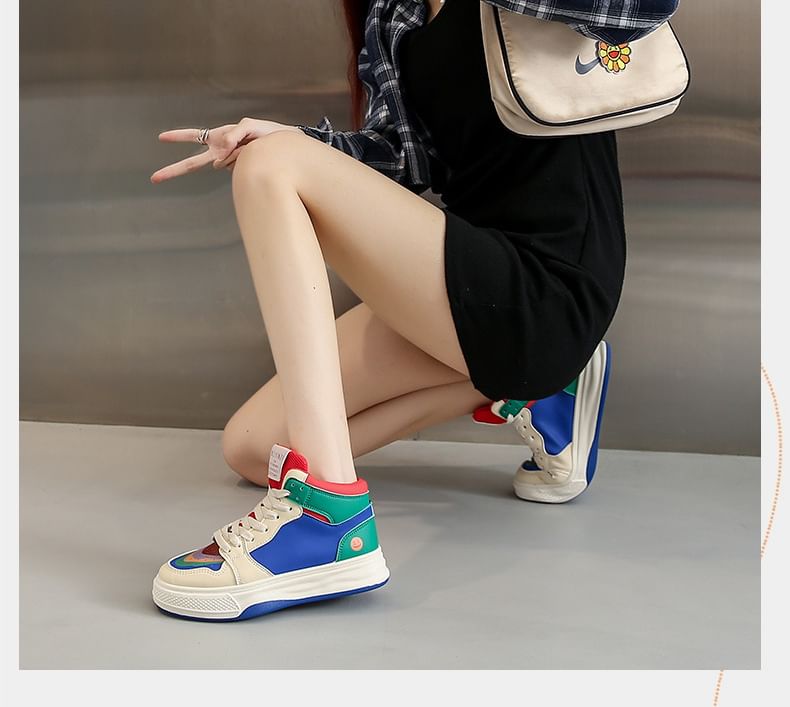 Color Block High Top Sneakers