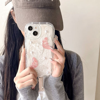 Butterfly Faux Pearl Phone Case