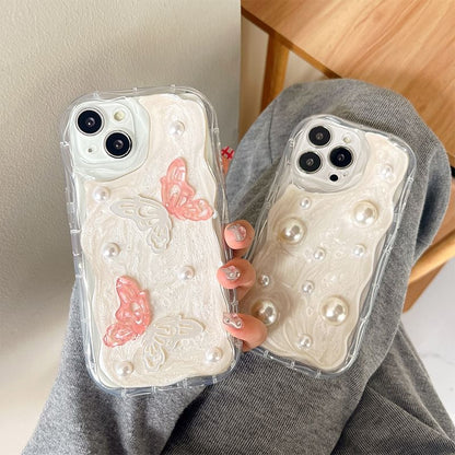 Butterfly Faux Pearl Phone Case