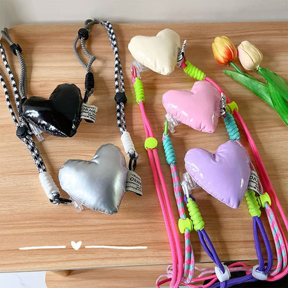 Heart Padded Clip On Phone Lanyard