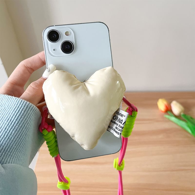 Heart Padded Clip On Phone Lanyard