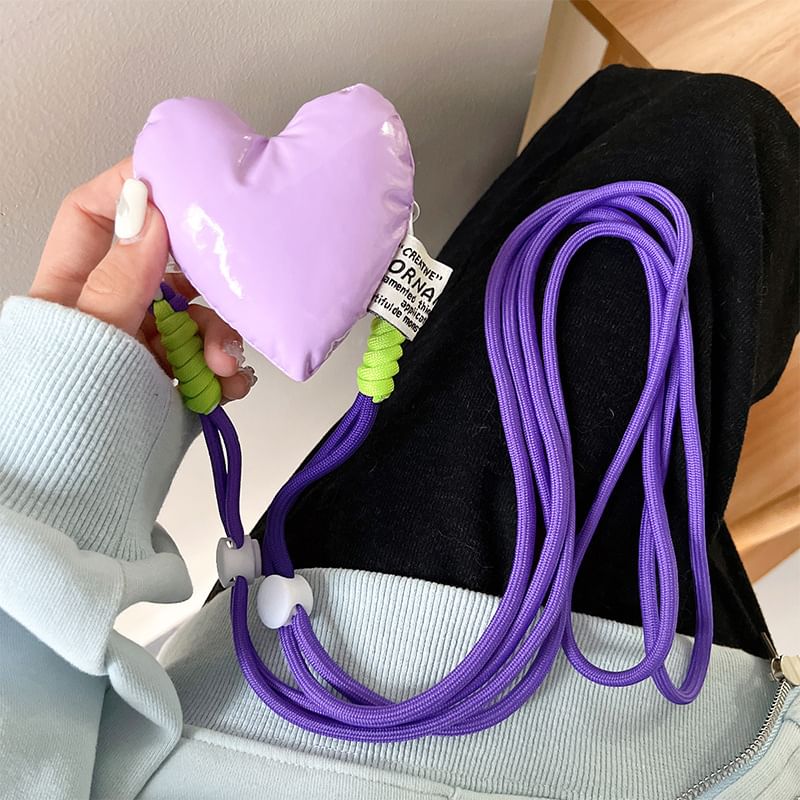 Heart Padded Clip On Phone Lanyard