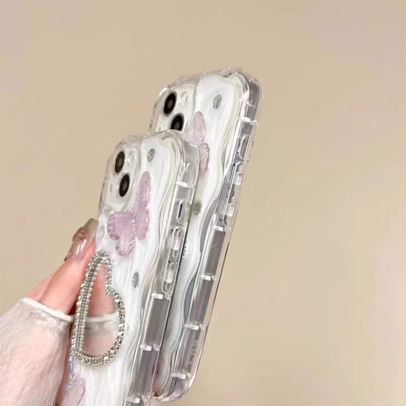 Butterfly Heart Mirrored Phone Case - iPhone 15 Pro Max / 15 Pro / 15 Plus / 15 / 14 Pro Max / 14 Pro / 14 Plus / 14 / 13 Pro Max / 13 Pro / 13 / 13 mini / 12 Pro Max / 12 Pro / 12 / 12 mini / 11 Pro Max / 11 Pro / 11 / SE / XS Max / XS / XR / X