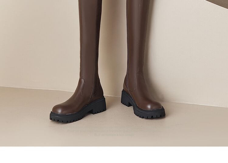 Platform Panel Over The Knee Boots