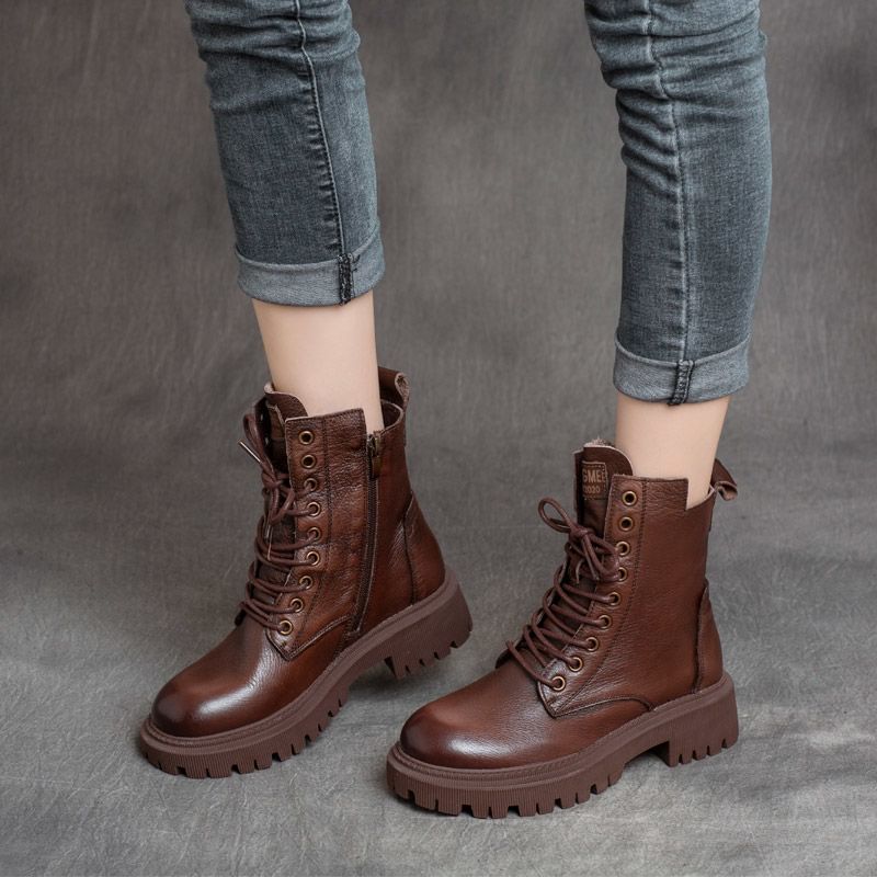 Platform Lace Up Short Boots