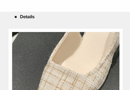 Pointed Toe Tweed Slingback Pumps