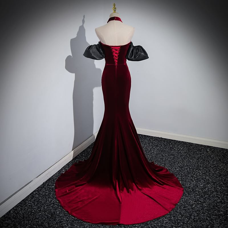 Sweetheart Evening Gown Sheath Trained Chained Neckline Off Shoulder