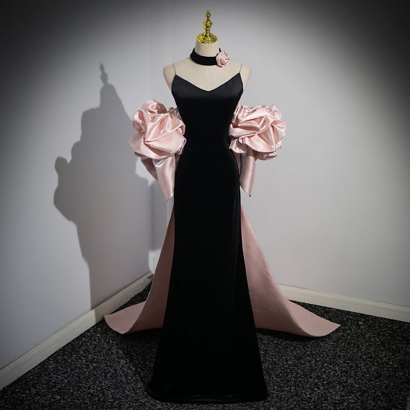 Sheath Gown Back Neck Bow Halter Evening