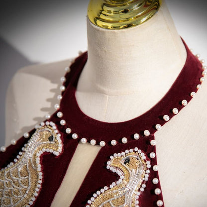 A-Line Neck Gown Halter Velvet Evening