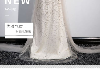 Sleeveless Mesh A-Line Evening Gown