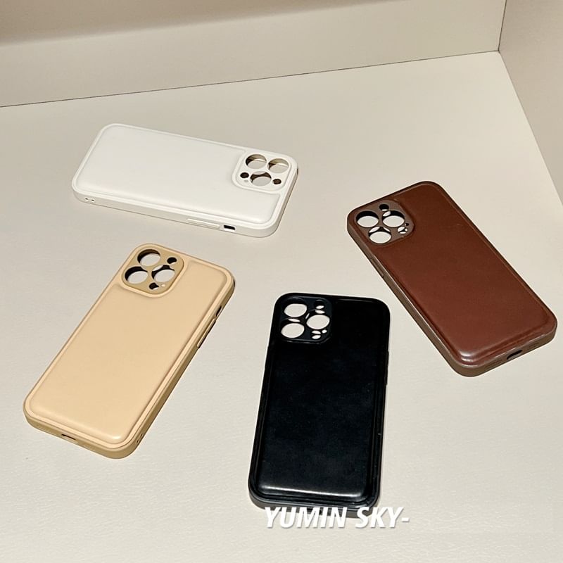 Phone Faux Leather Case Plain