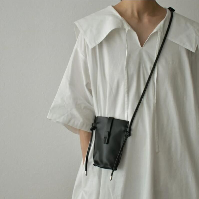Plain Faux Leather Mobile Phone Crossbody Bag