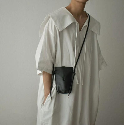 Plain Faux Leather Mobile Phone Crossbody Bag