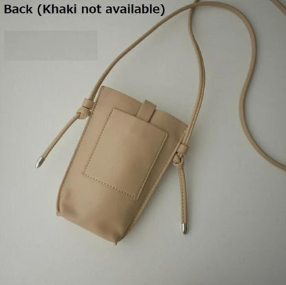 Plain Faux Leather Mobile Phone Crossbody Bag