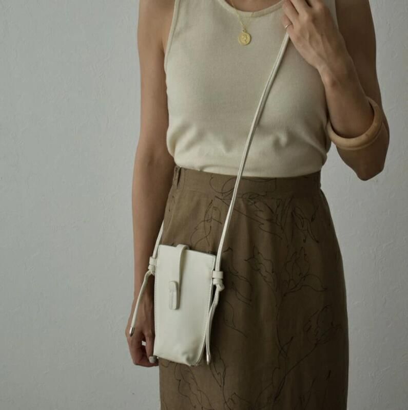 Plain Faux Leather Mobile Phone Crossbody Bag