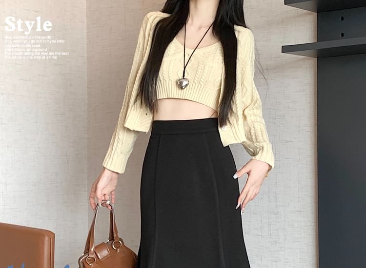 Elegant High-Rise Mermaid Hem Pencil Skirt