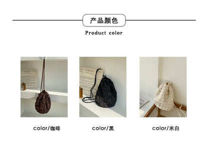 Plain Shirred Bucket Bag